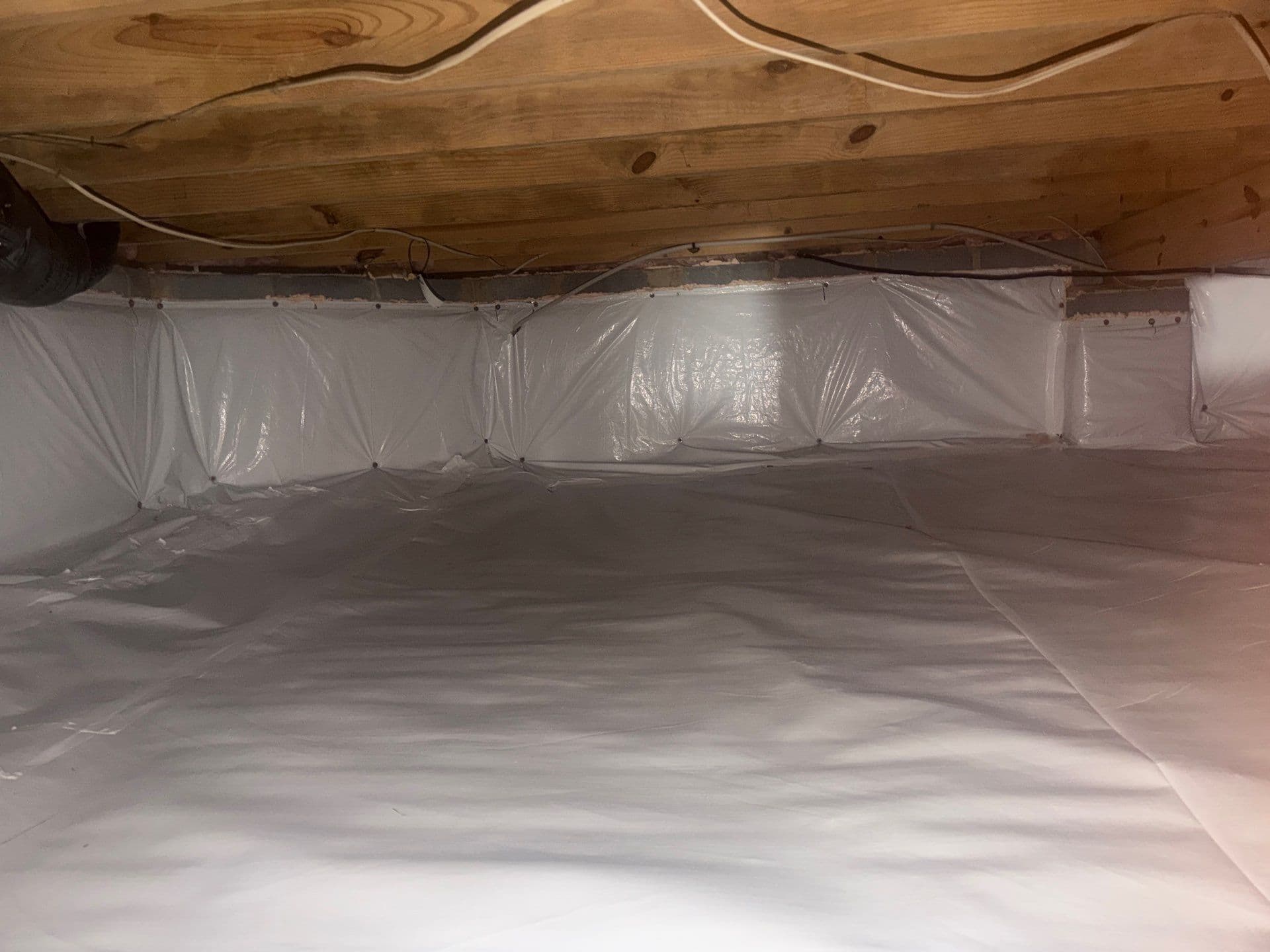 Enhanced Crawl Space with Moisture Control Solutions