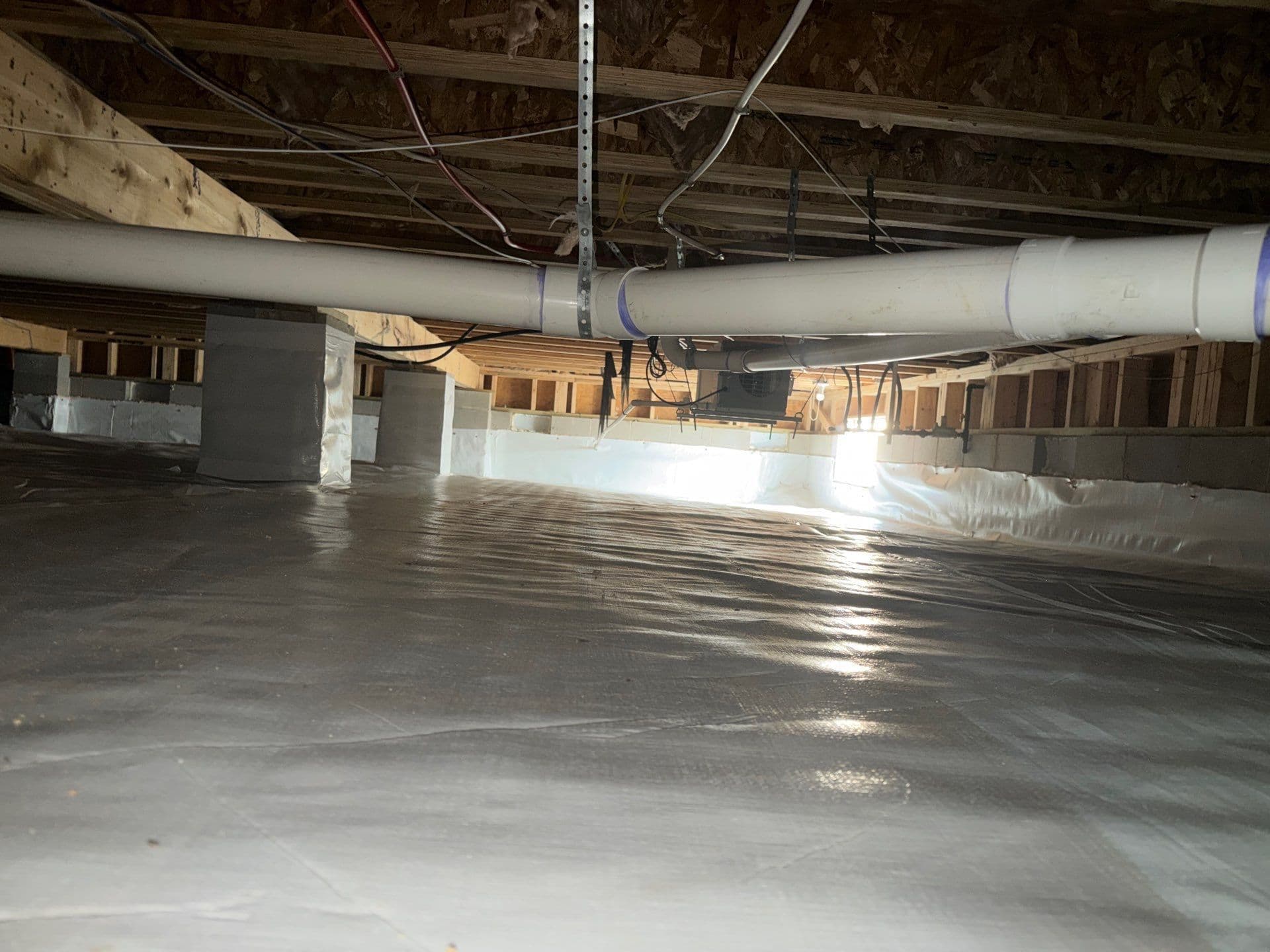 Superior Crawl Space Revamp with 20 Mil Woven Vapor Barrier