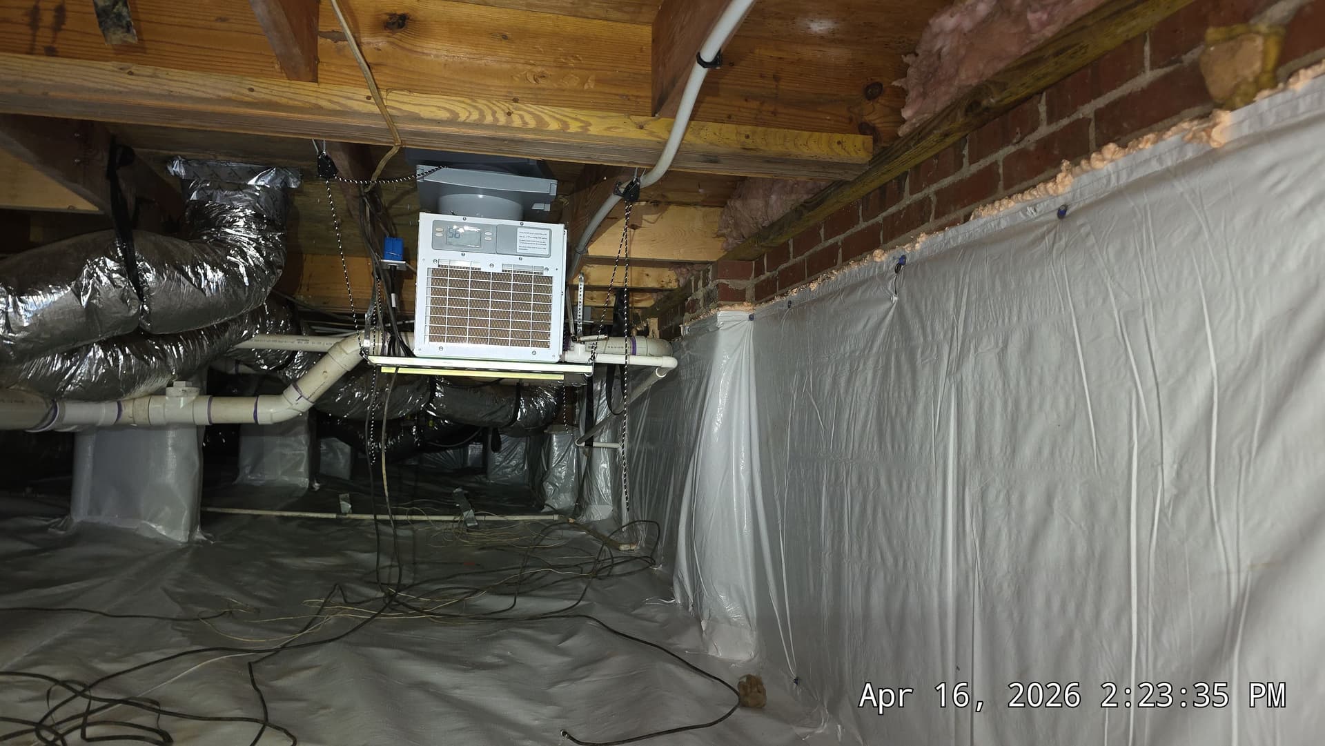 Crawl Space Encapsulation with Aprilaire Dehumidifier in Graham NC image