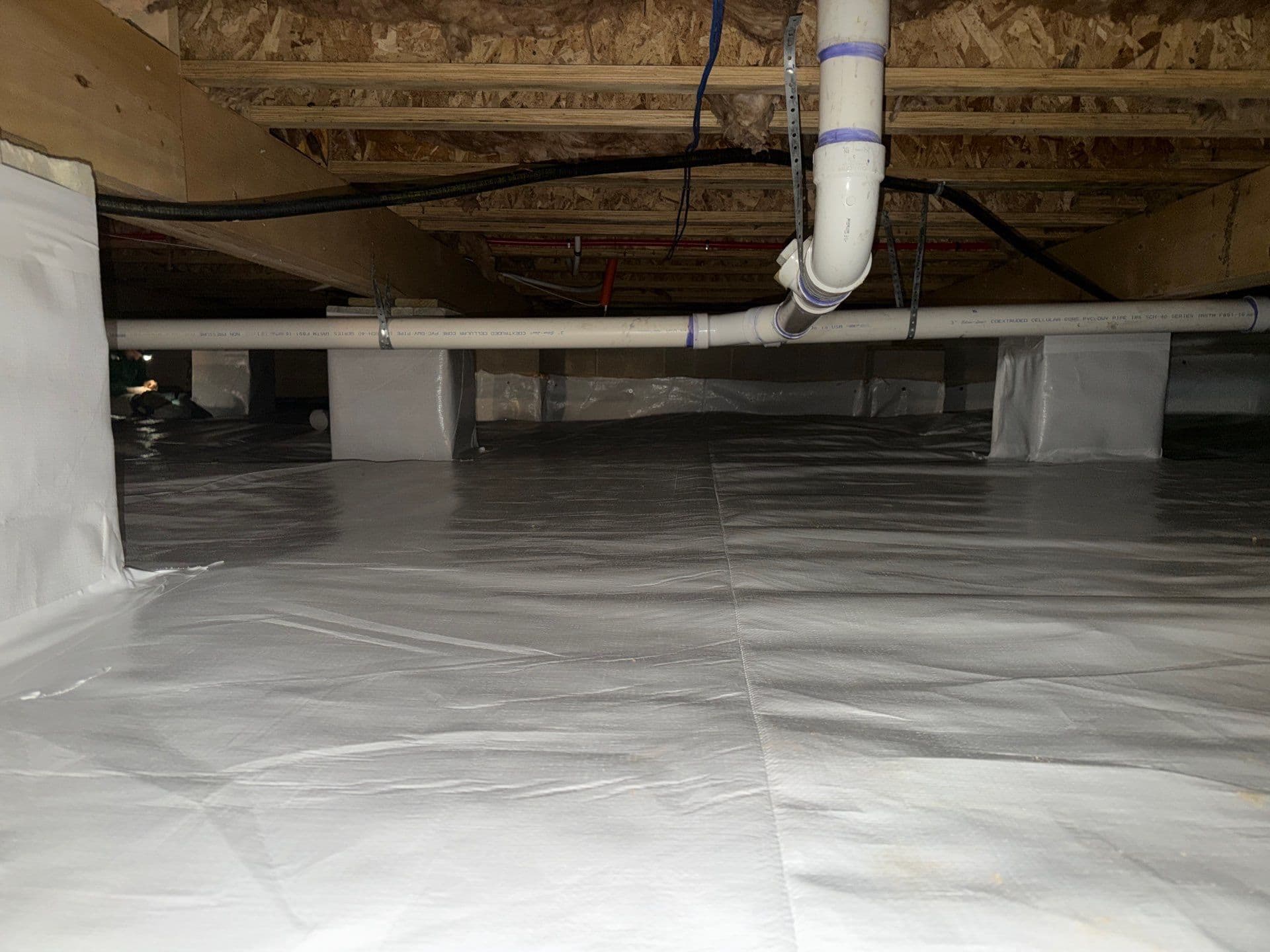 Gallery photos for Superior Crawl Space Revamp with 20 Mil Woven Vapor Barrier: Image #1