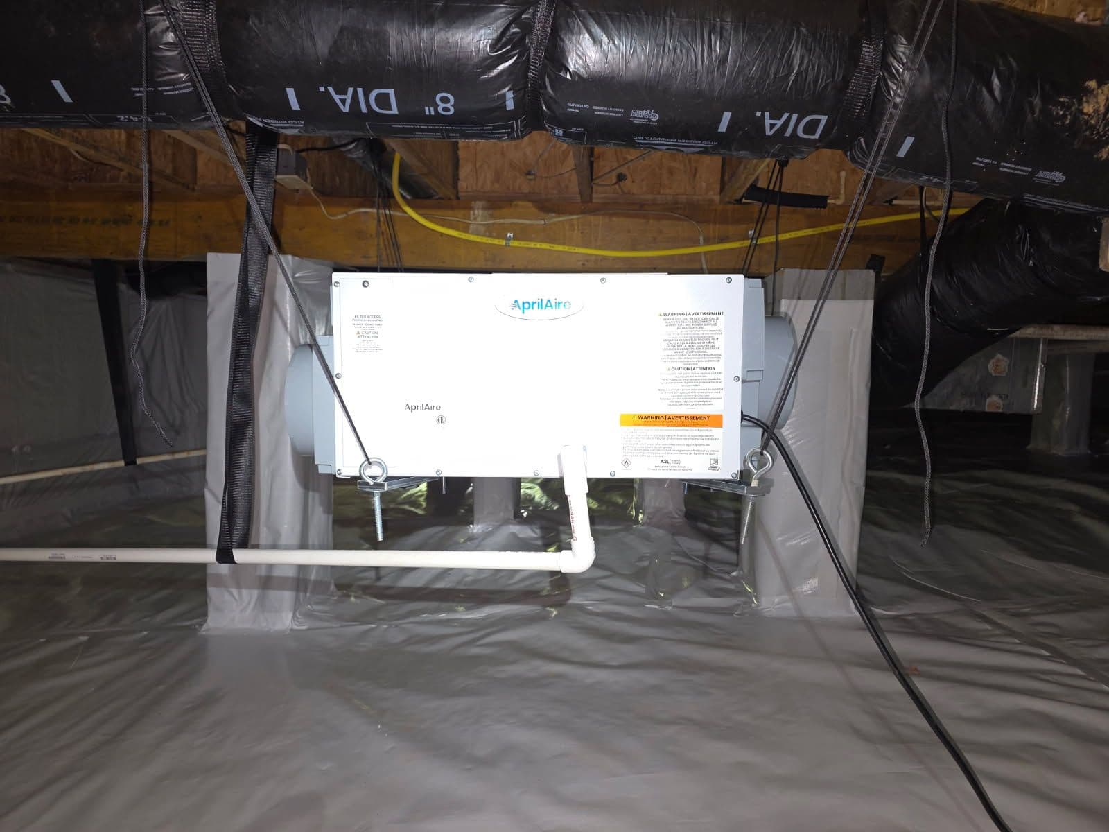Project Crawlspace Makeover in Hillsborough with Dehumidifier and Vapor Barrier Installation image