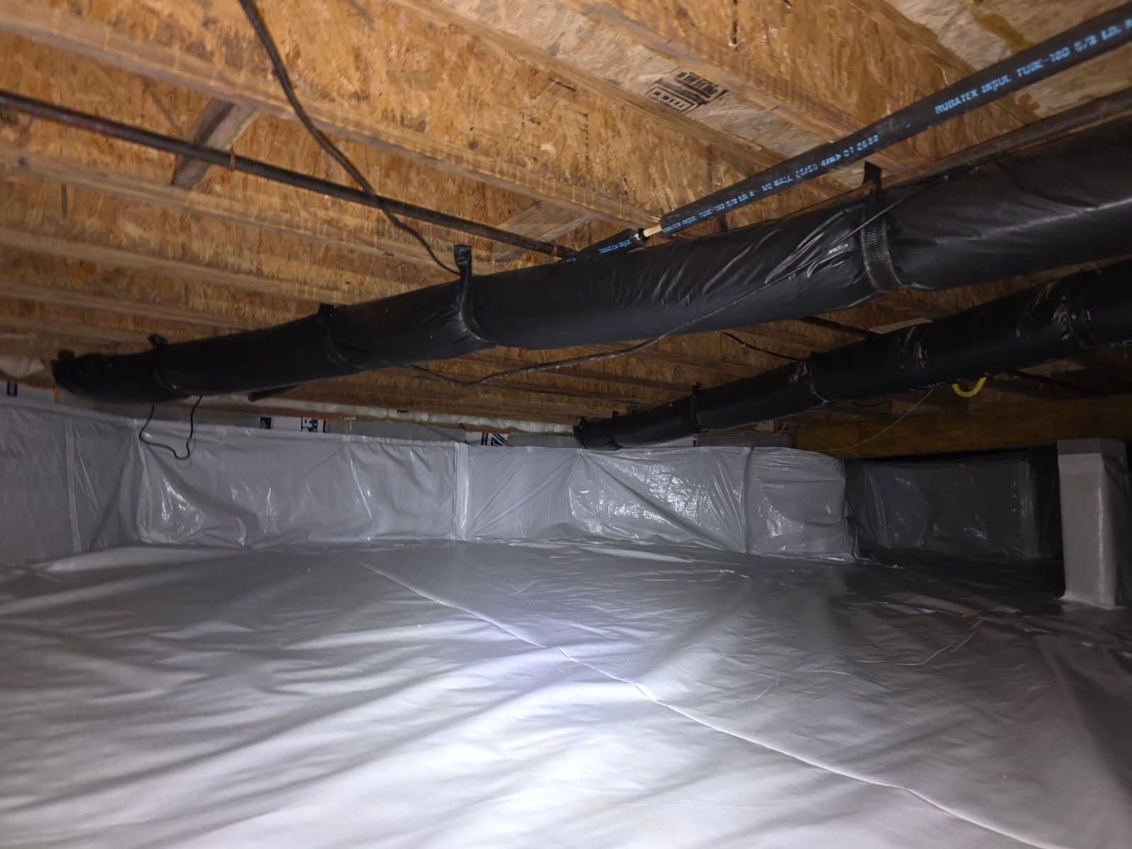 Gallery photos for Crawlspace Makeover in Hillsborough with Dehumidifier and Vapor Barrier Installation: Image #3