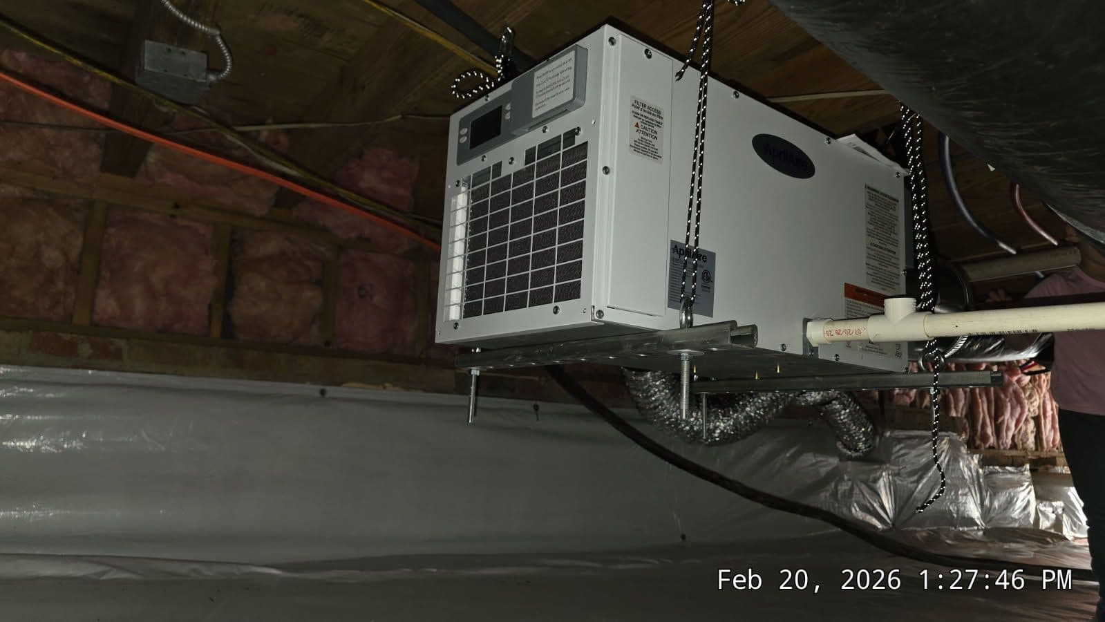 Gallery photos for Crawlspace Makeover in Durham with Insul-barrier and Aprilaire Dehumidifier: Image #1